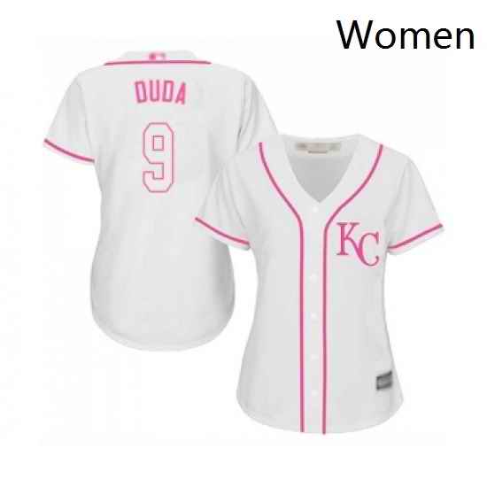 Womens Kansas City Royals 9 Lucas Duda Replica White Fashion Cool Base Baseball Jersey